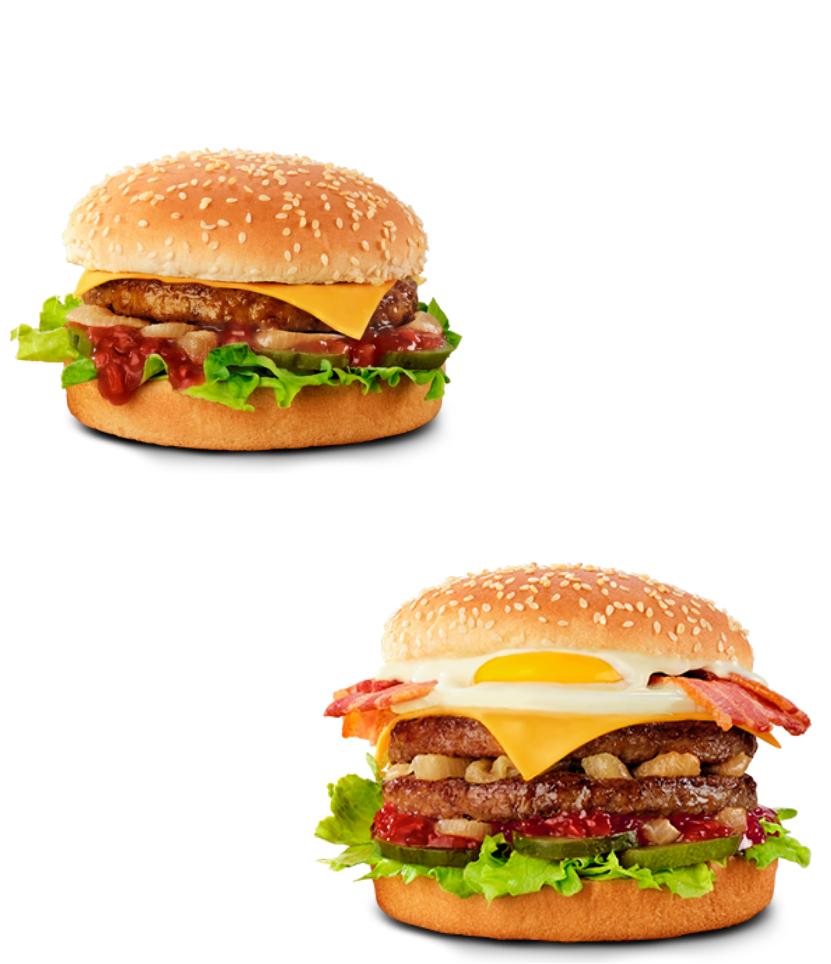From cheeseburger to big champion burger