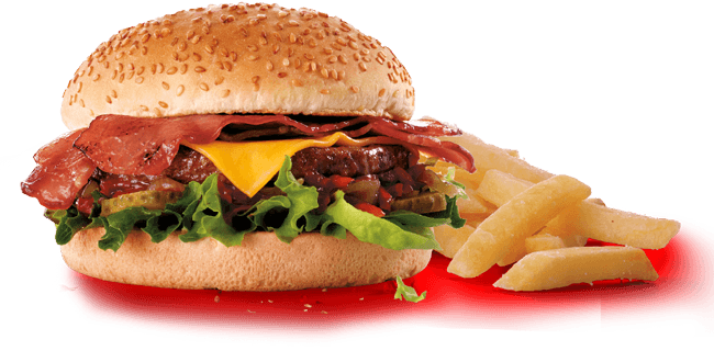 Bacon Cheese Burger with chips