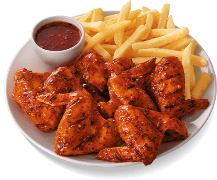 Chicken wings with chips