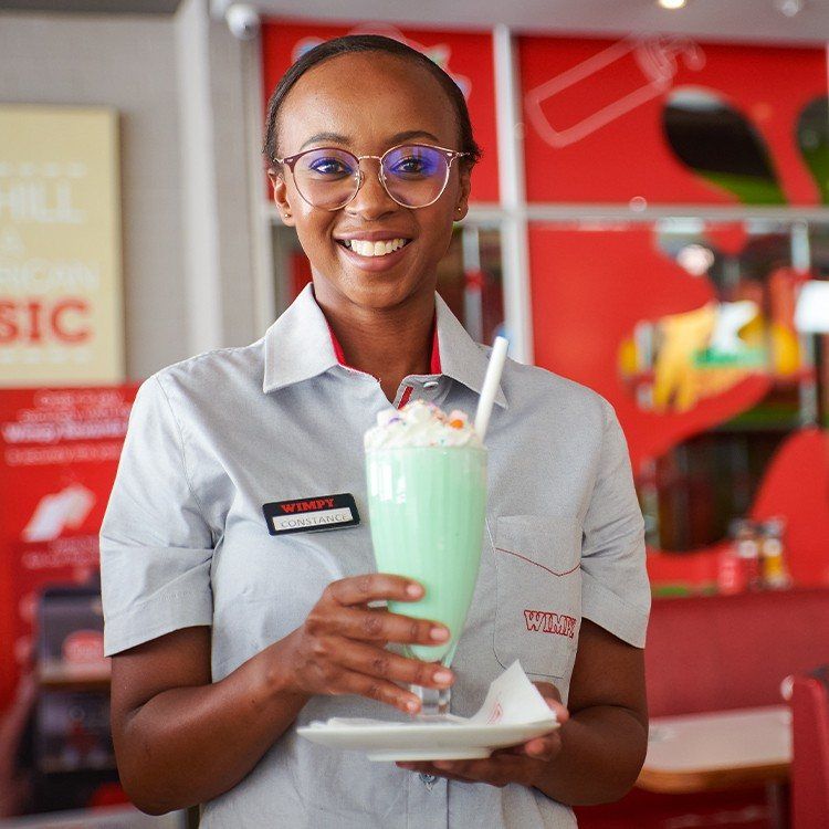 Waitress with milkshake