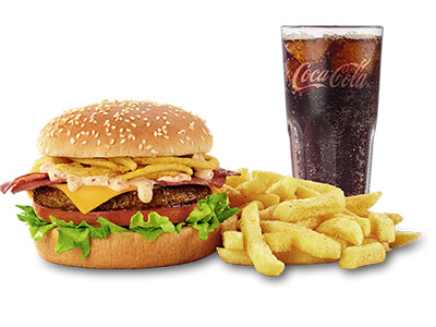 Wimpy burger combo with chips and drink