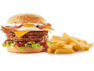Big Champion burger with chips