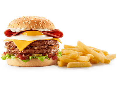 Big Champion burger with chips