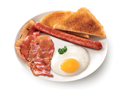 Cheese griller breakfast with macon and egg