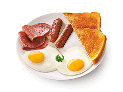 Double Up Breakfast with bacon and egg