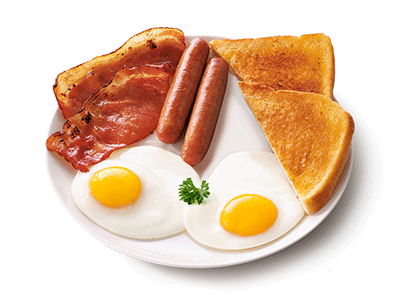 Double Up Breakfast with bacon and egg