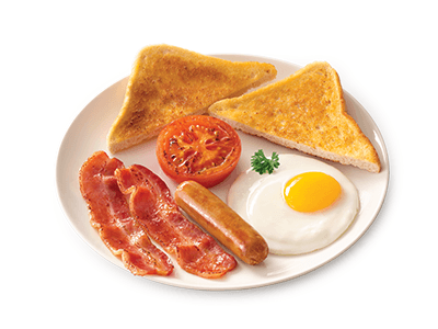 Mzansi breakfast with macon and egg