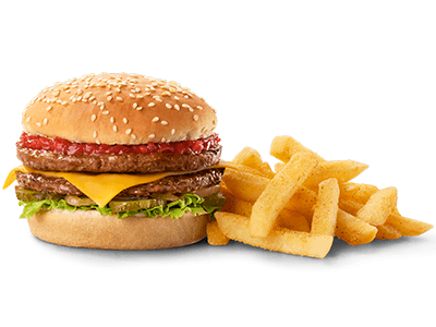 Cheese burger with chips