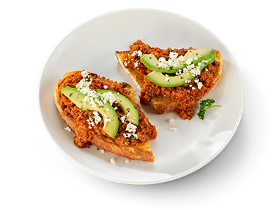 Savoury mince and avo on toast