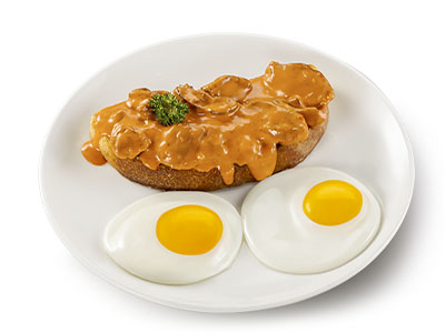 Creamy chicken livers and eggs