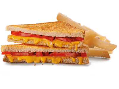 Cheese & tomato toasted sandwich with chips