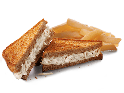 Chicken mayo toasted sandwich with chips