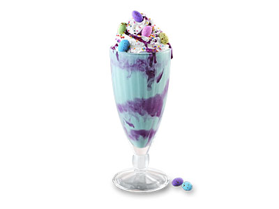 Gourmet Mr Sweet spekkled eggs milshake