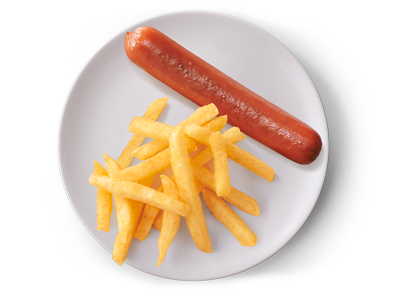 Frankfurter with chips
