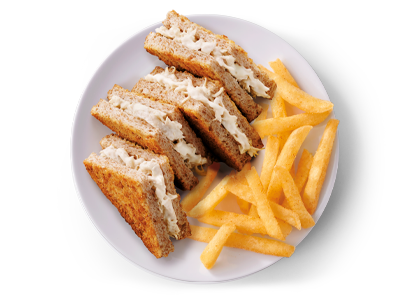 Toasted Chicken & Mayo sandwich with chips