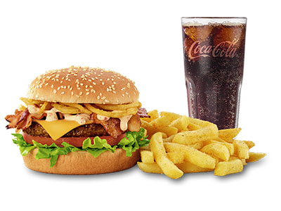 Wimpy burger combo with chips and drink
