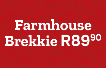 Farmhouse Breakfast with bacon and eggs