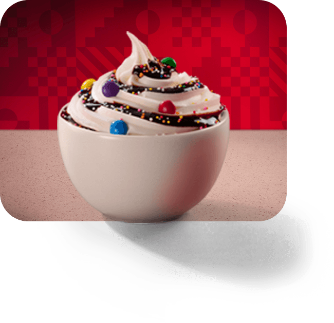 Ice cream swirl with choc sauce