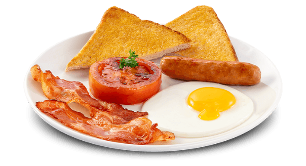 Mzansi Breakfast special on a white serving plate